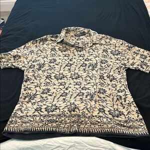 Nautica Black Floral Shirt XXL